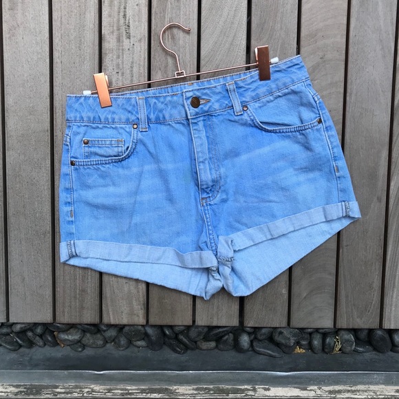 Topshop Pants - TOPSHOP x MOTO Light Blue Denim Roll Up Jean Short